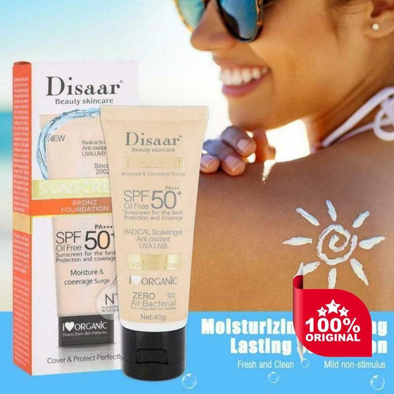 DISAAR SUNSCREEN BRONZ FOUNDATION SPF50+ PA+++ OIL FREE PROTECTION SUNBLOCK 40G